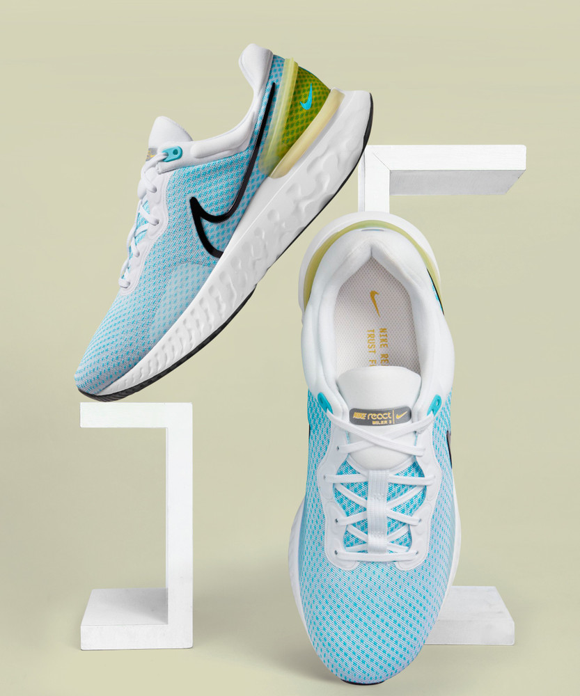nike epic react flyknit blue running shoes flipkart