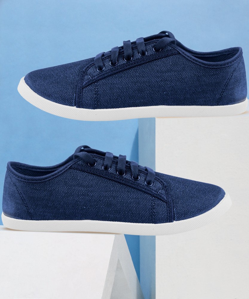 Ladies navy canvas shoes best sale