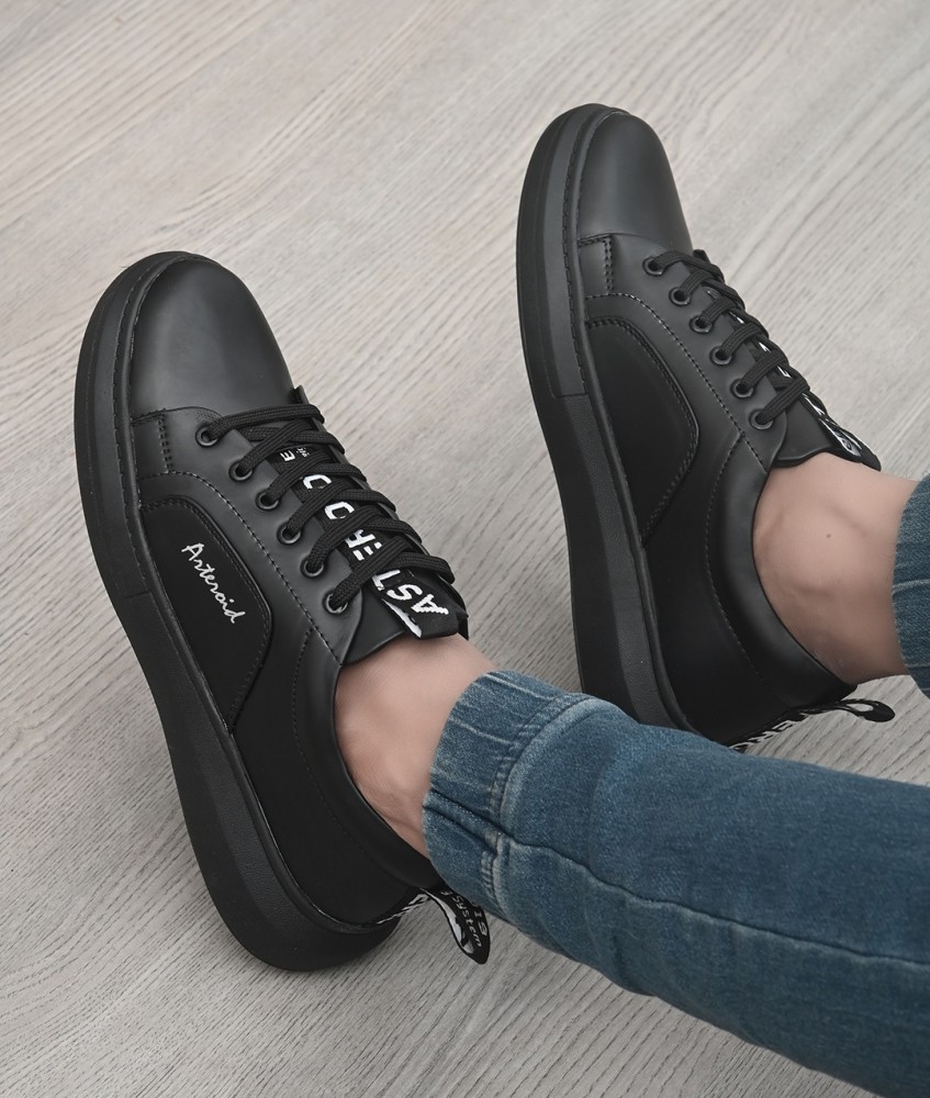 Fancy black cheap sneakers