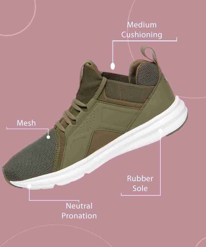 PUMA Enzo Mesh Running Shoes For Men Buy Olive Night Puma White Color PUMA Enzo Mesh Running Shoes For Men Online at Best Price Shop Online for Footwears in India