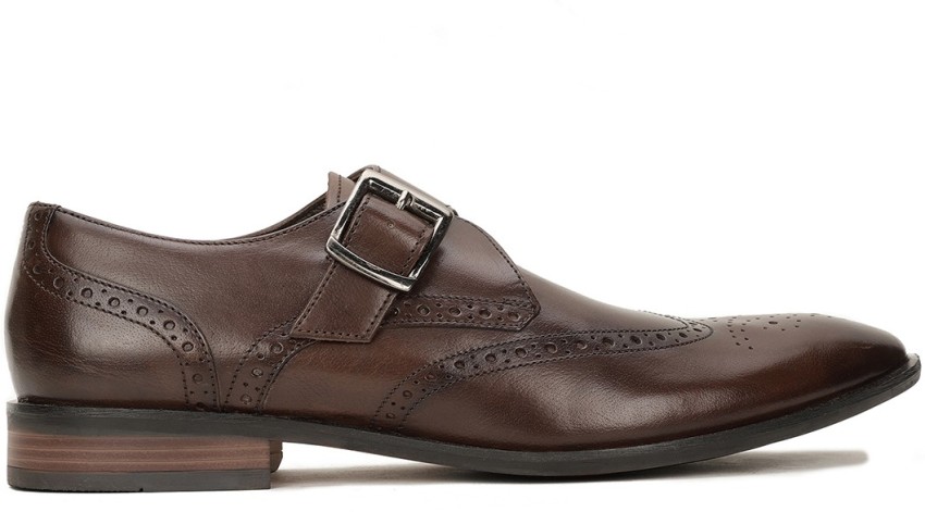 Hush puppies double monk online strap shoes