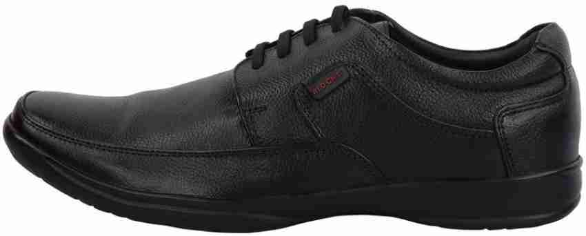 Red chief men's sales black leather formal shoes