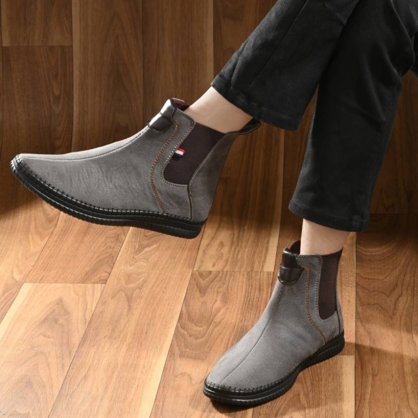 Men s Avenue Comfortable Stylish Chelsea Boots For Men s Grey chelsea Boots Boots For Men Buy Men s Avenue Comfortable Stylish Chelsea Boots For Men s Grey chelsea Boots Boots For Men Online at Best P...