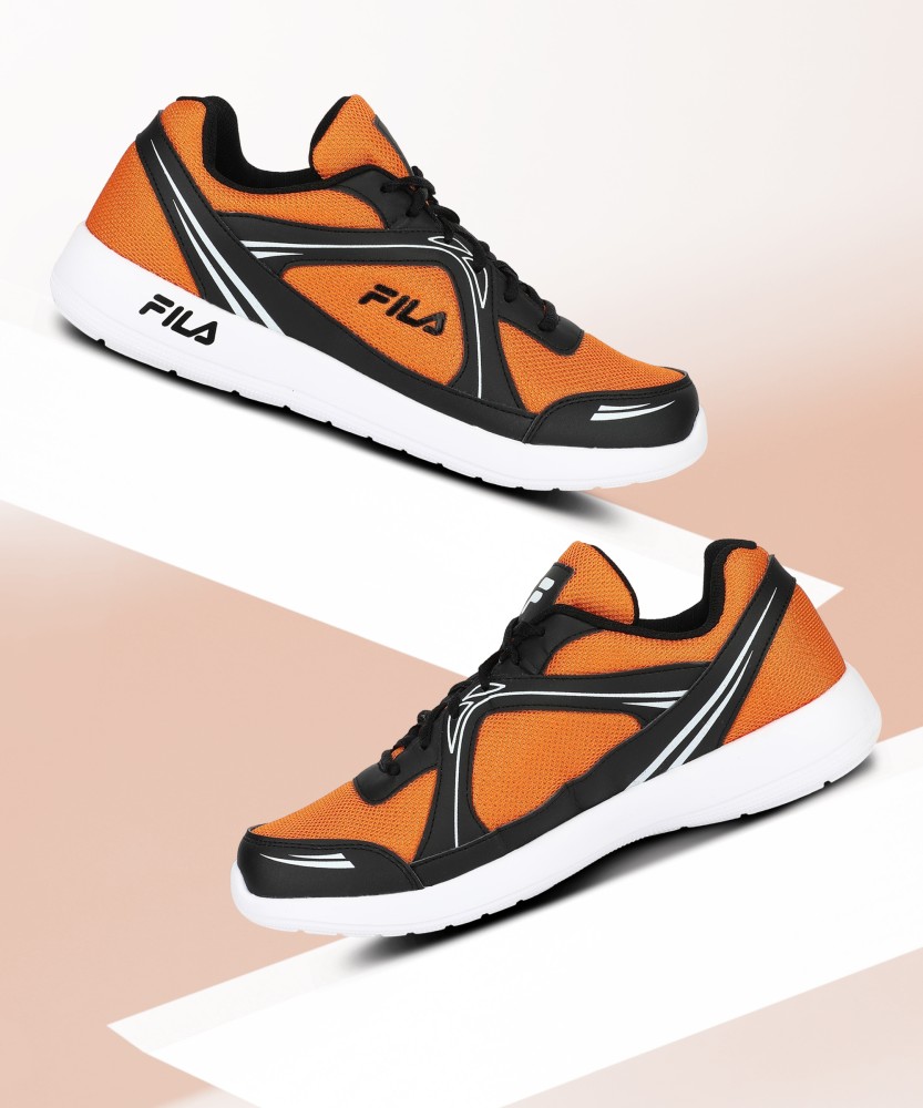 Orange cheap fila trainers