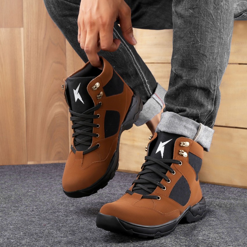 Kraasa men's sale synthetic leather boots