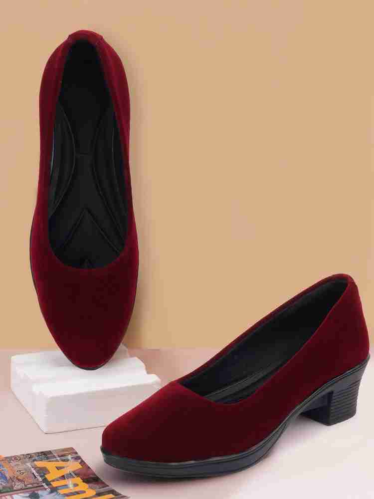 KRAFTER girls shoes stylish fashion party wear heel Suede Bellies