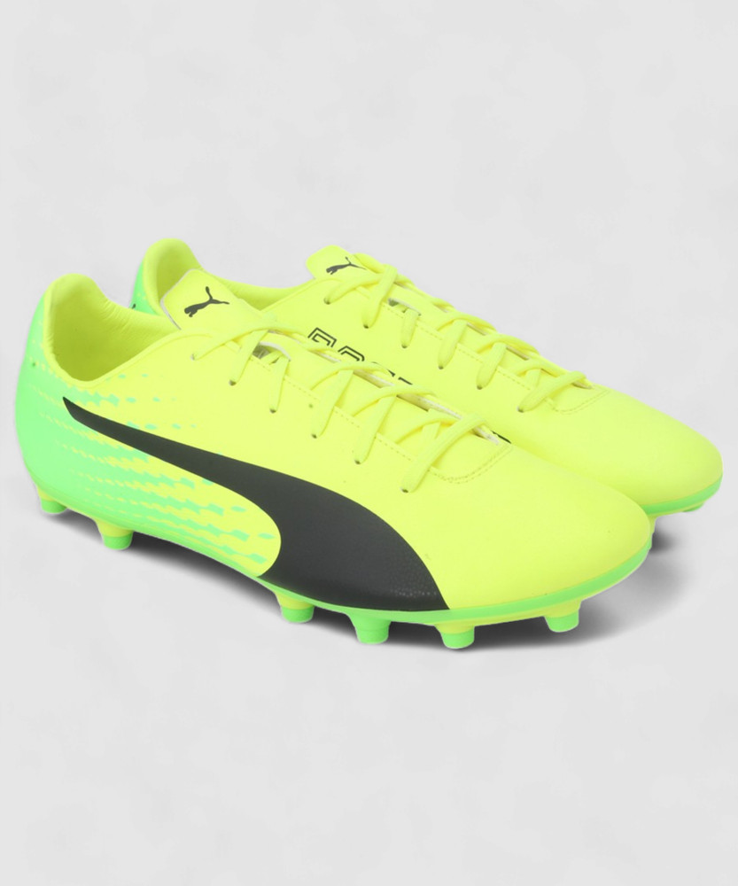 PUMA evoSPEED 17.5 FG Football Shoes For Men Buy Safety Yellow Puma Black Green Gecko Color PUMA evoSPEED 17.5 FG Football Shoes For Men Online at Best Price Shop Online for Footwears