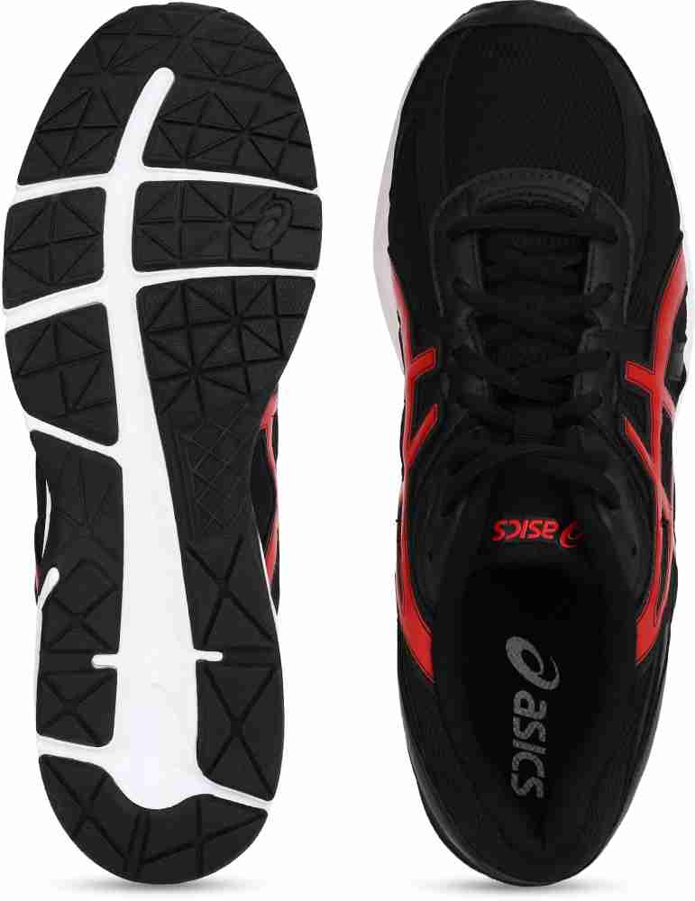 Asics black and hot sale red running shoes