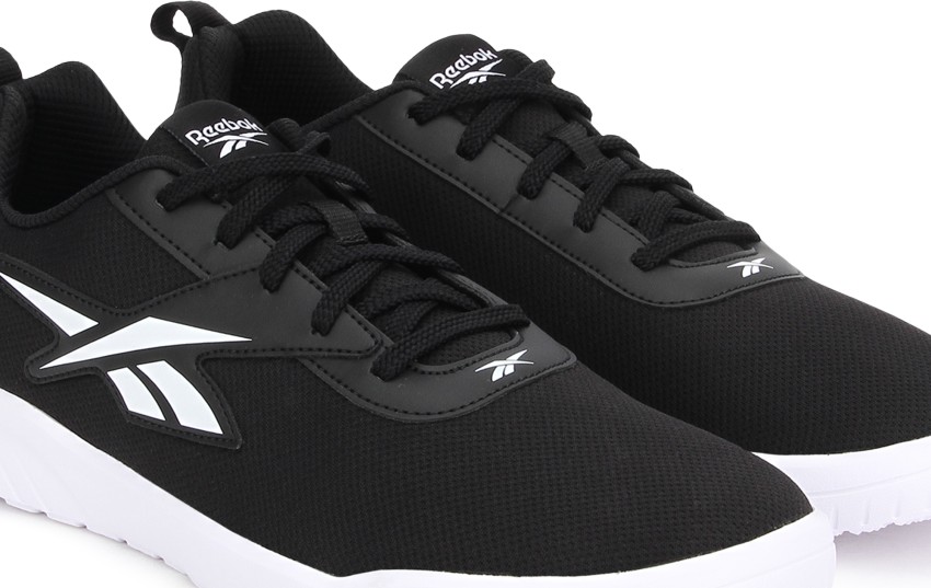 Black and hotsell white reebok shoes