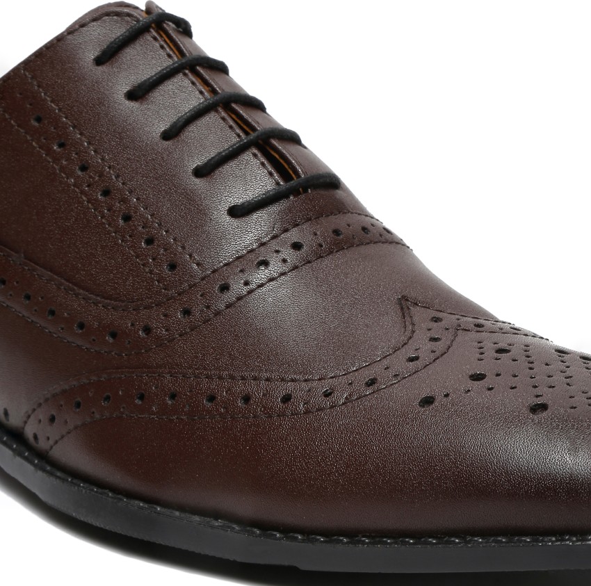 Buy Louis Stitch Men Black Italian Leather Formal Brogues Shoes online