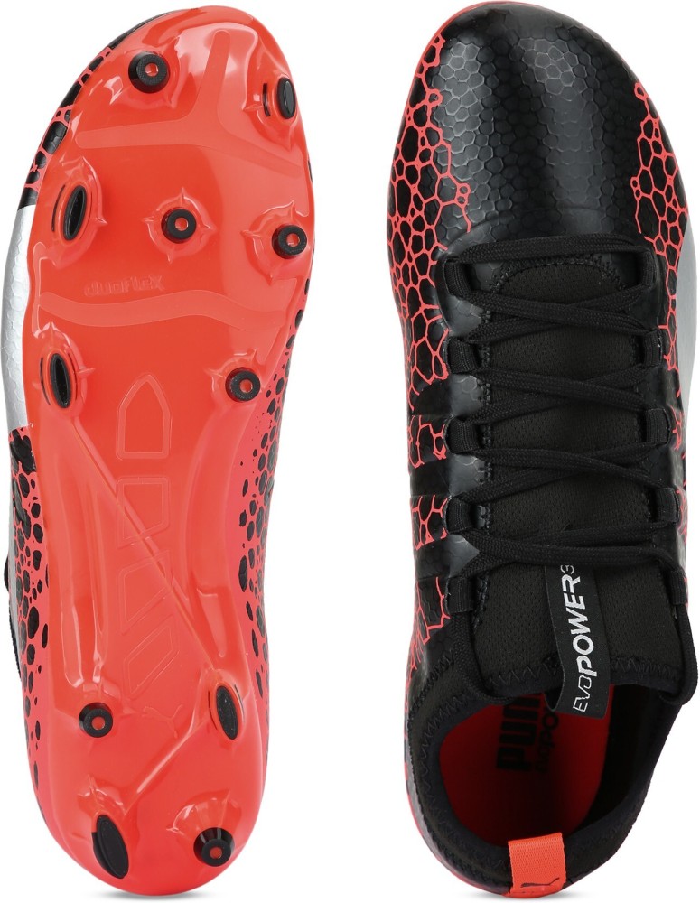 PUMA evoPOWER Vigor 3 GRAPHIC FG Football Shoes For Men Buy Puma Black Silver Fiery Coral Color PUMA evoPOWER Vigor 3 GRAPHIC FG Football Shoes For Men Online at Best Price Shop