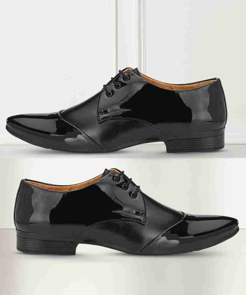 Mens black cheap patent leather shoes