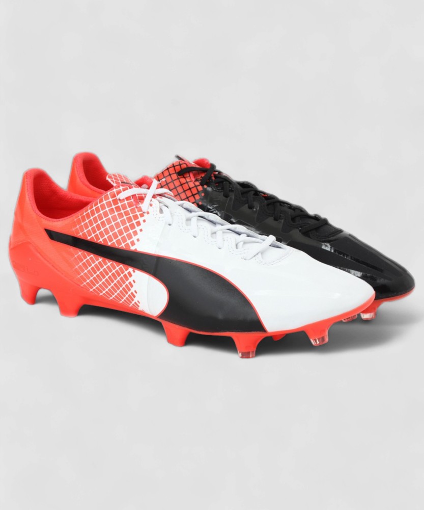 PUMA evoSPEED 1.5 FG Football Shoes For Men Buy Puma Black Puma White Red Blast Color PUMA evoSPEED 1.5 FG Football Shoes For Men Online at Best Price Shop Online for Footwears