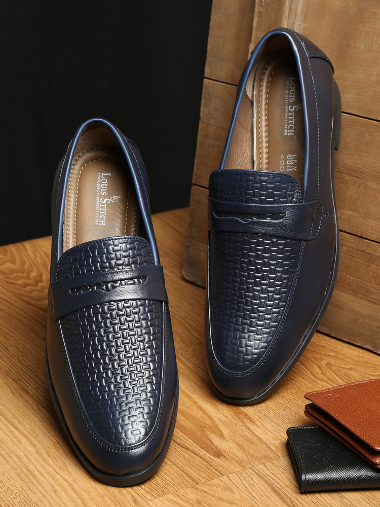 LOUIS STITCH Oxford Blue Italian Leather Formal Shoes Moccasin Design Slip On For Men Loafers For Men Buy LOUIS STITCH Oxford Blue Italian Leather Formal Shoes Moccasin Design Slip On For Men Loafers