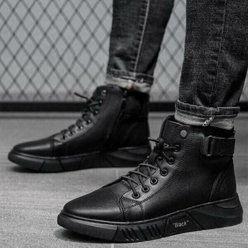 Black boot best sale shoes mens