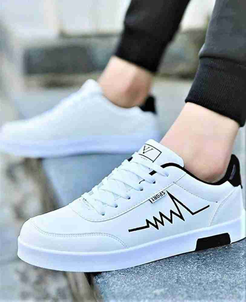 FZM Men Sneakers Retro All Match Casual Shoes Small White, 53% OFF