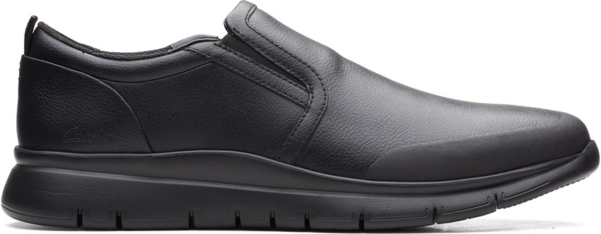 Black leather clarks store