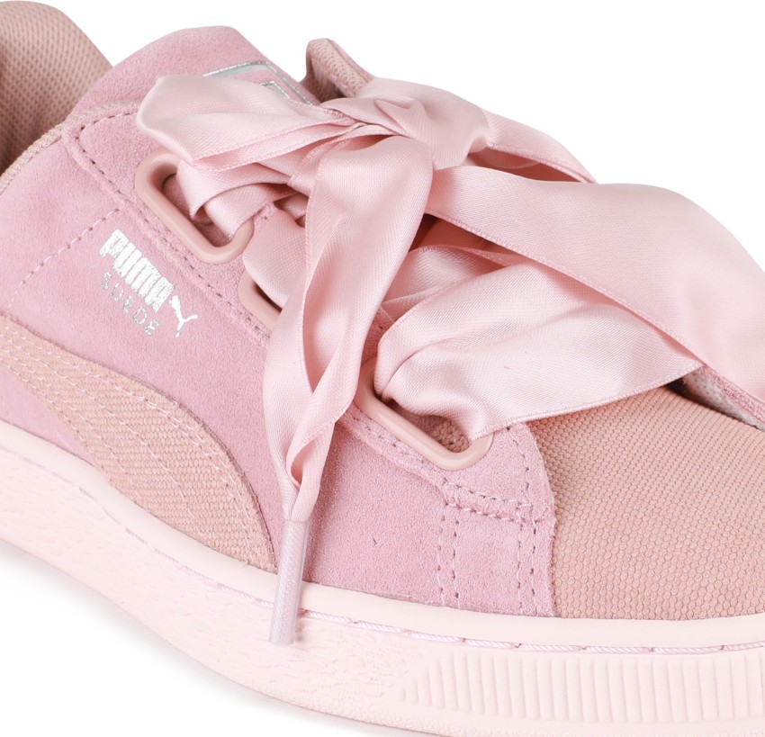 Puma suede heart orders satin pink