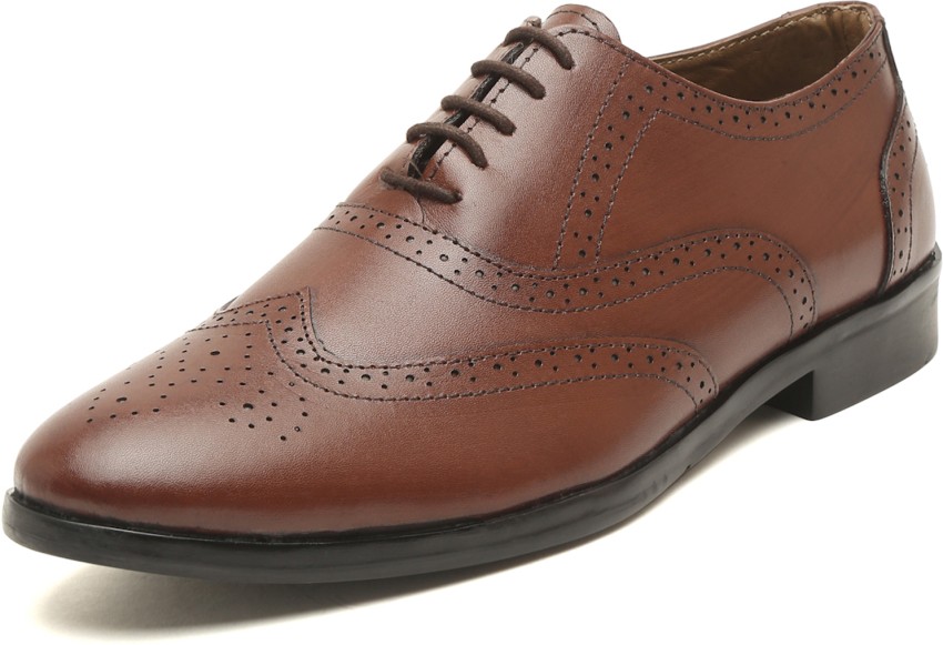 Buy LOUIS STITCH Men's Brunette Brown Wingtip Brogue Style Comfortable  Formal Lace Up Shoes for Men (Size-11 UK) (RGBGBB) at