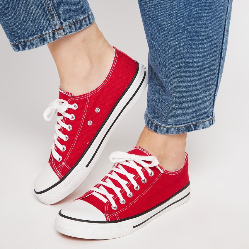 New Arrival Fashion Style Low Top Lace up Women Canvas Sneakers