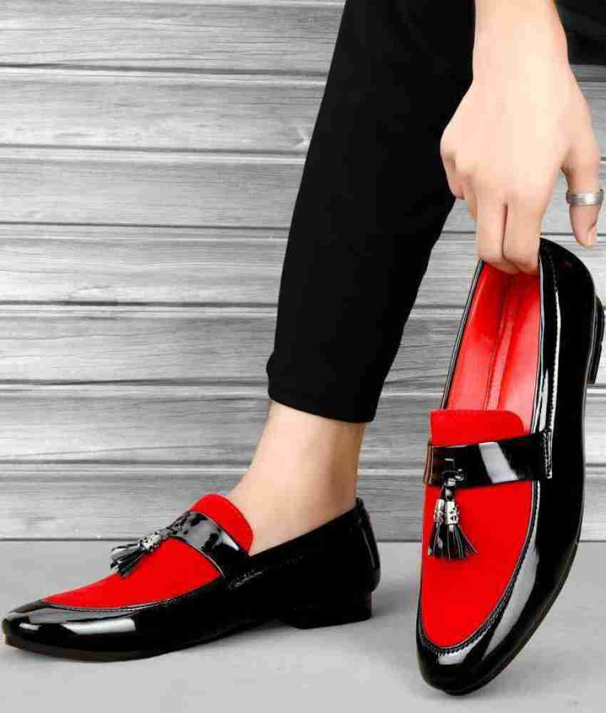 Red and sales black loafers