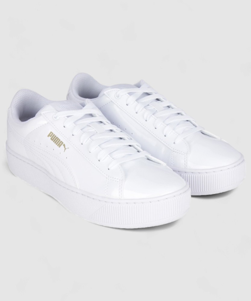 PUMA Puma Vikky Platform Patent Sneakers For Women Buy Puma White Puma White Color PUMA Puma Vikky Platform Patent Sneakers For Women Online at Best Price Shop Online for Footwears in