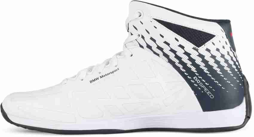 PUMA BMW MS evoSpeed Mid Sneakers For Men Buy Puma White Team Blue High Risk Red Color PUMA BMW MS evoSpeed Mid Sneakers For Men Online at Best Price Shop Online for