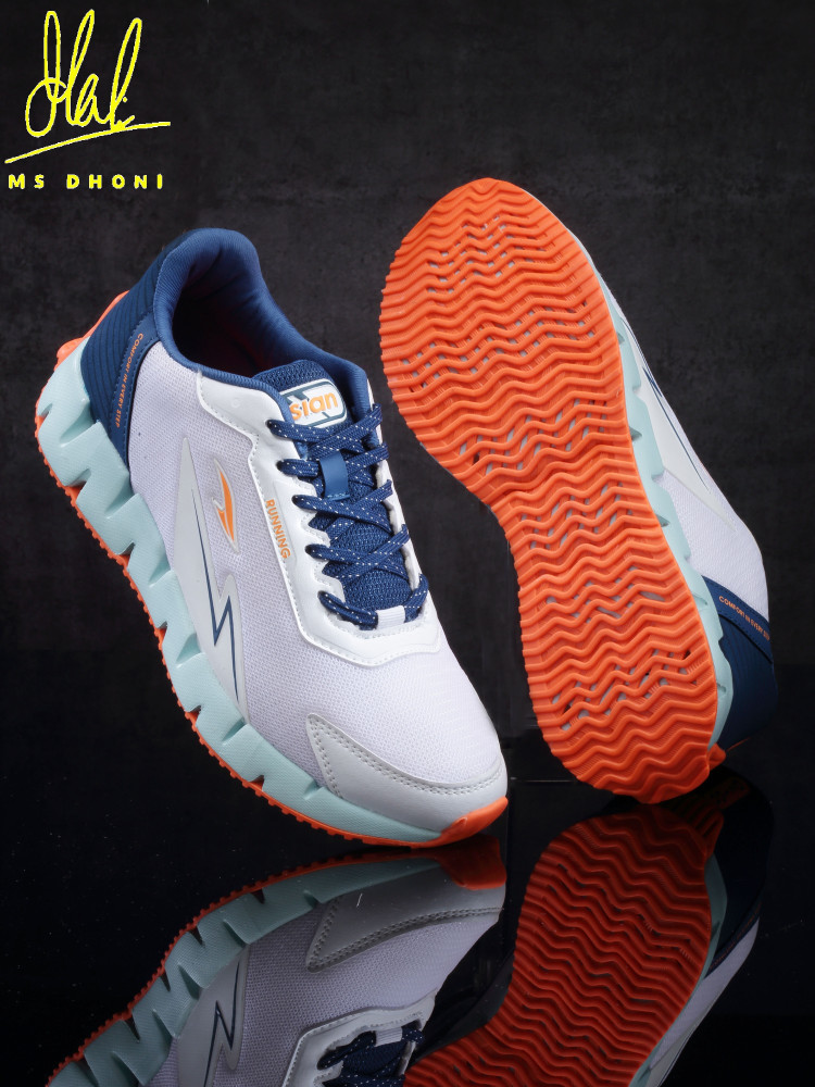 asian Zigzag 01 White Gym Sports Walking Stylish Running Shoes For