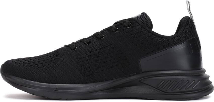 Nike epic react flyknit black running shoes on sale flipkart