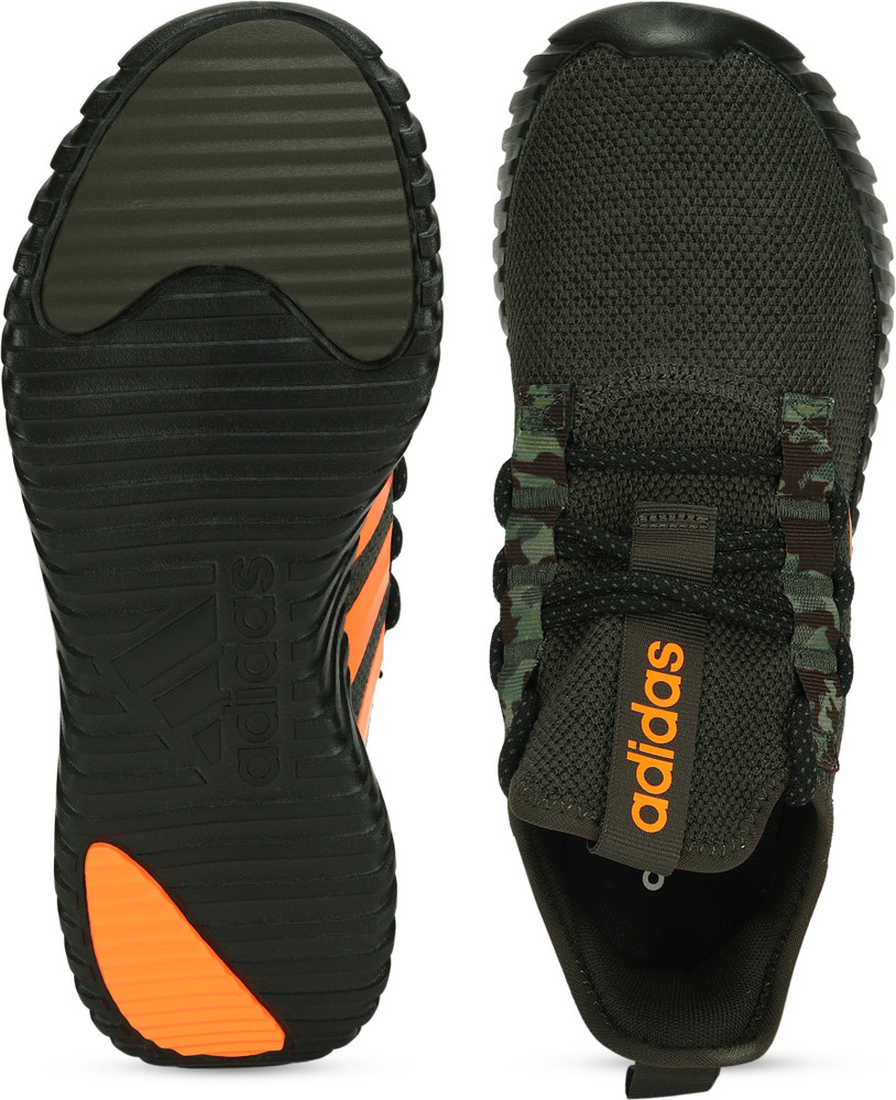 Olive green top and orange adidas