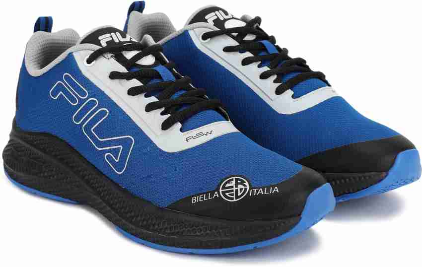 Fila shoes black and on sale blue