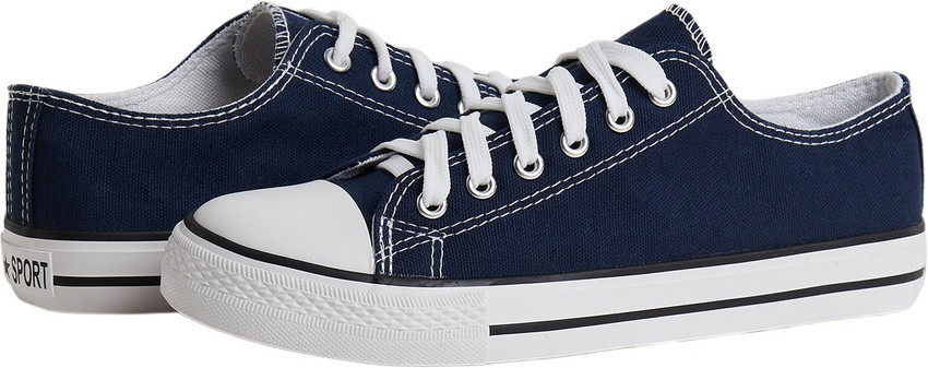 Dark blue canvas shoes 2025