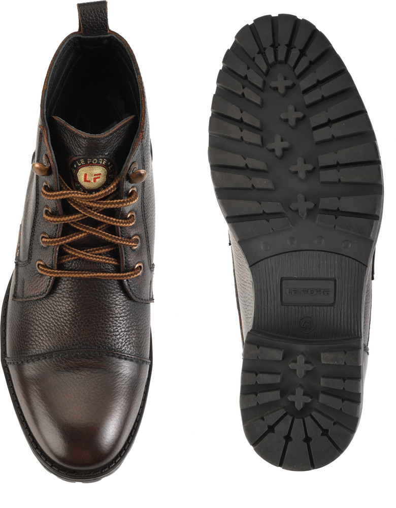 LEFORE 100 Genuine Leather Shoes Boots For Men
