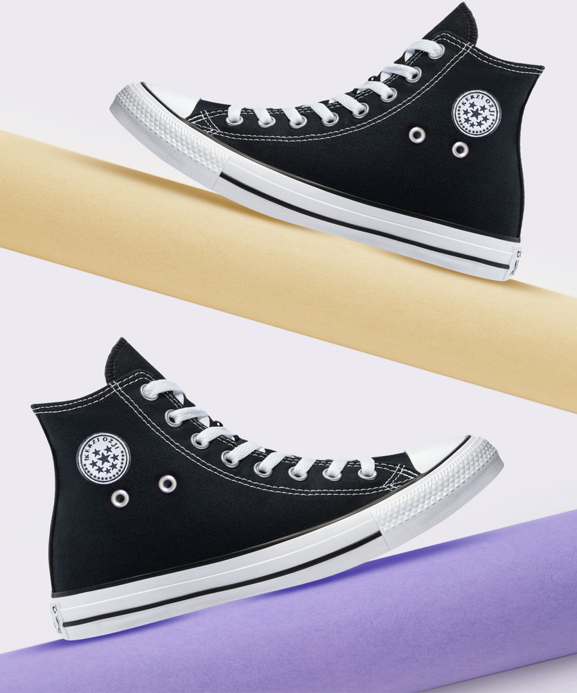 black high top casual shoes