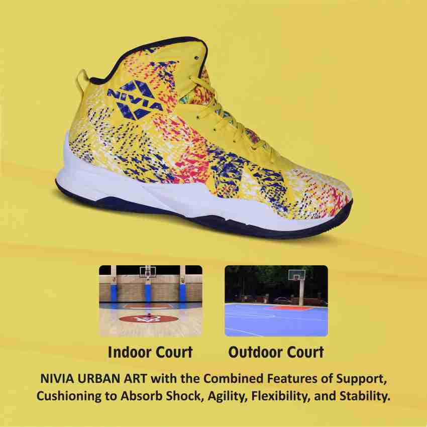 Mens yellow best sale basketball shoes