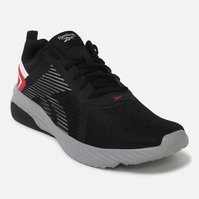 Black and red reebok shoes best sale