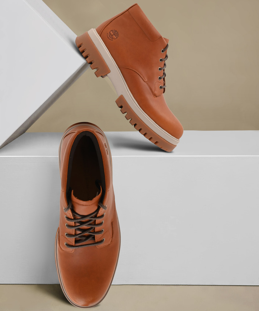 Cognac timberland boots top