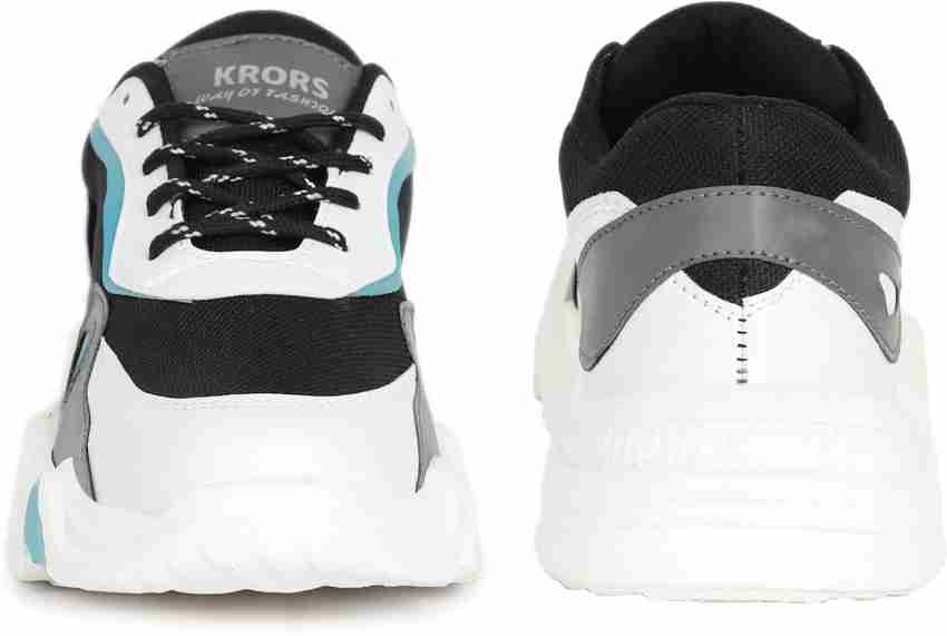 Krors Mens Breathable Black Sneakers Running Shoes Fitness Sports