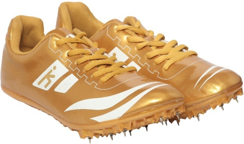 Gold track spikes for fashion