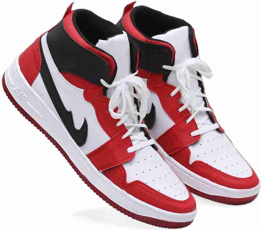 Nike shoes red clearance colour high neck