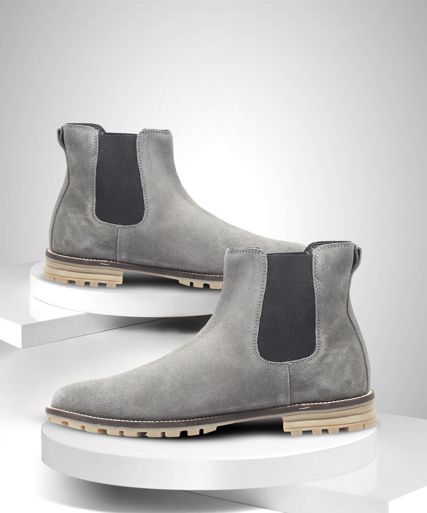 light grey suede chelsea boots mens