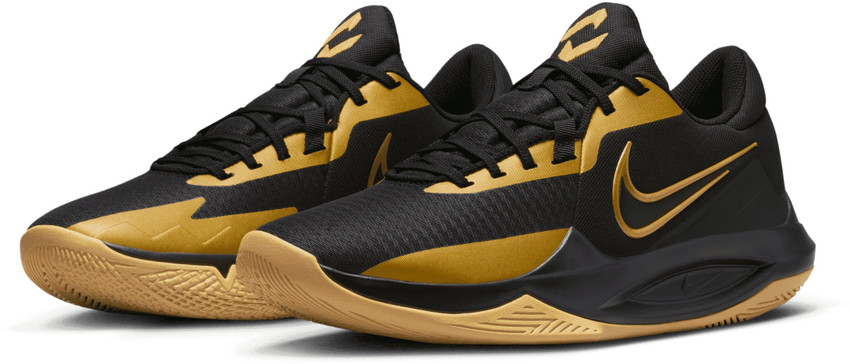 Black and gold nike basketball shoes discount