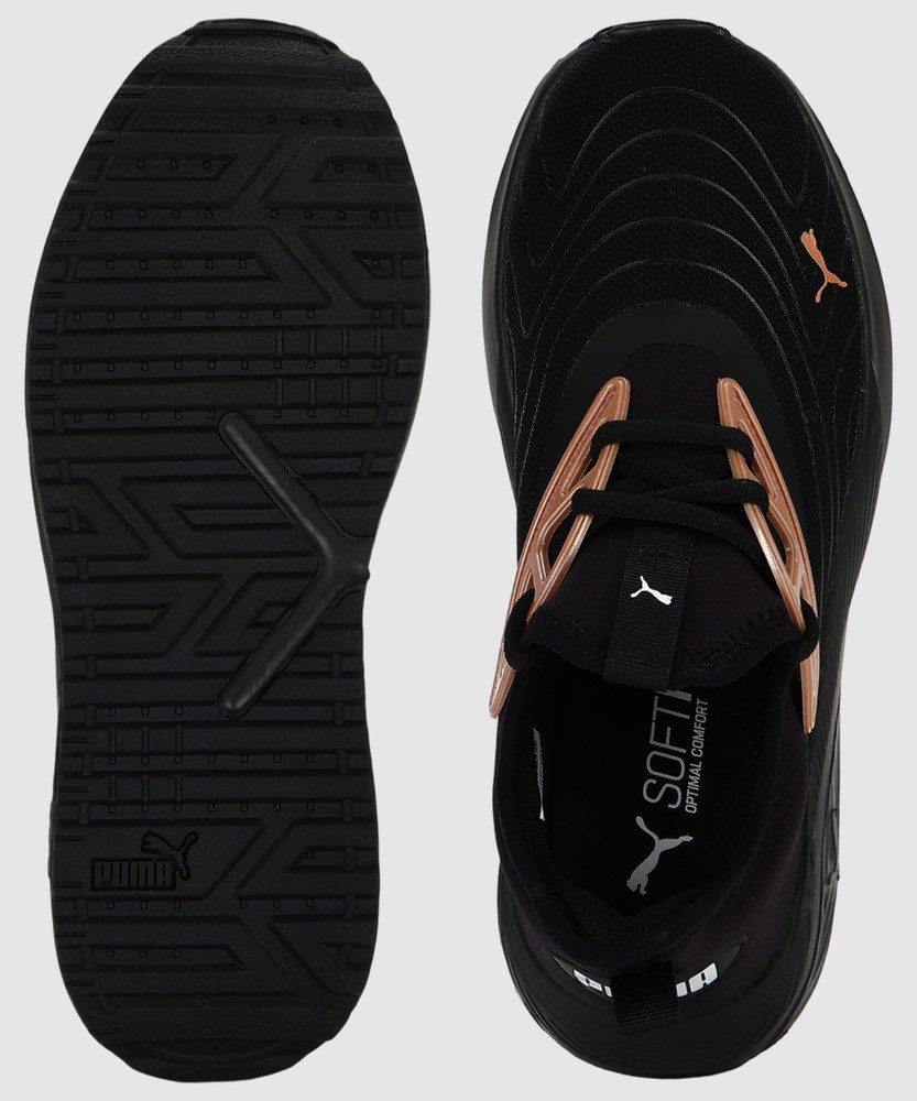 puma black and rose gold trainers