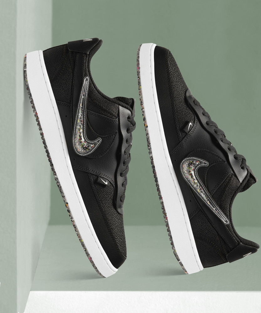 nike black court vision low premium trainers