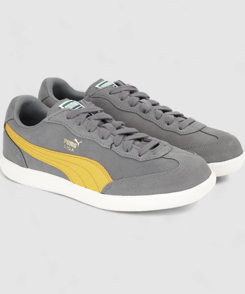 PUMA Liga Suede Sneakers For Men Buy QUIET SHADE Mineral Yellow Whisper White Color PUMA Liga Suede Sneakers For Men Online at Best Price Shop Online for Footwears in India Flipkart