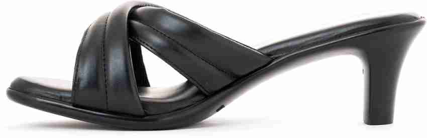 Black leather mules discount heel