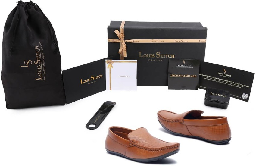LOUIS STITCH Brown Premium Handmade Genuine Leather Moccasins