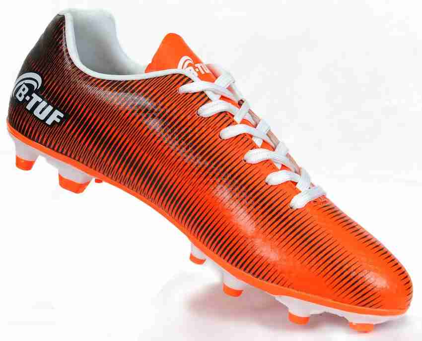 Orange and outlet white football boots