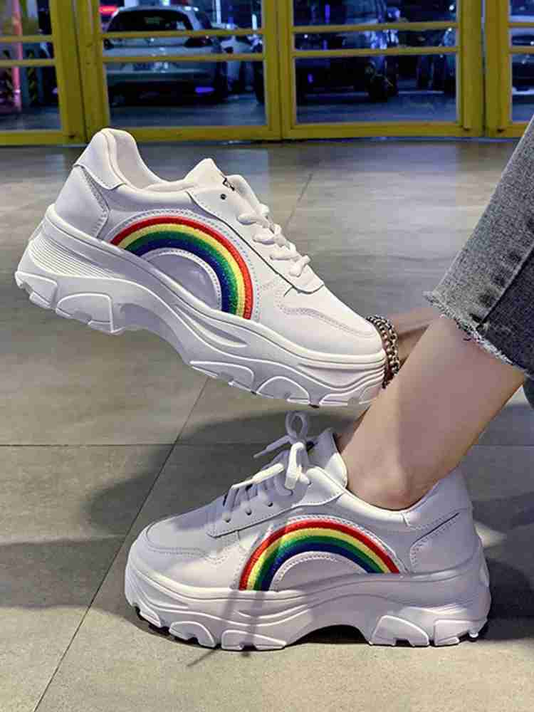 Girls on sale rainbow sneakers