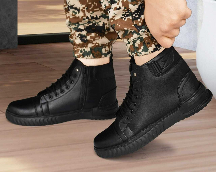 Korean black boots hotsell